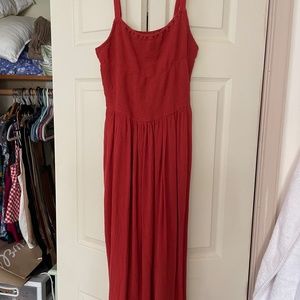 Burnt Orange Midi Dress